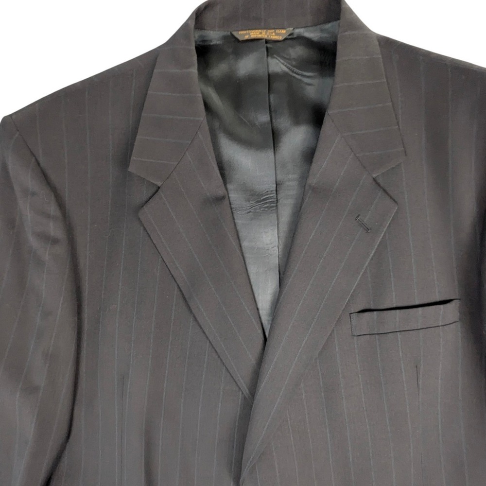 Botany 500 Couture Mens 52R Pinstripe Suit Charcoal Gray Wool Blend 2-Piece USA - Picture 12 of 15